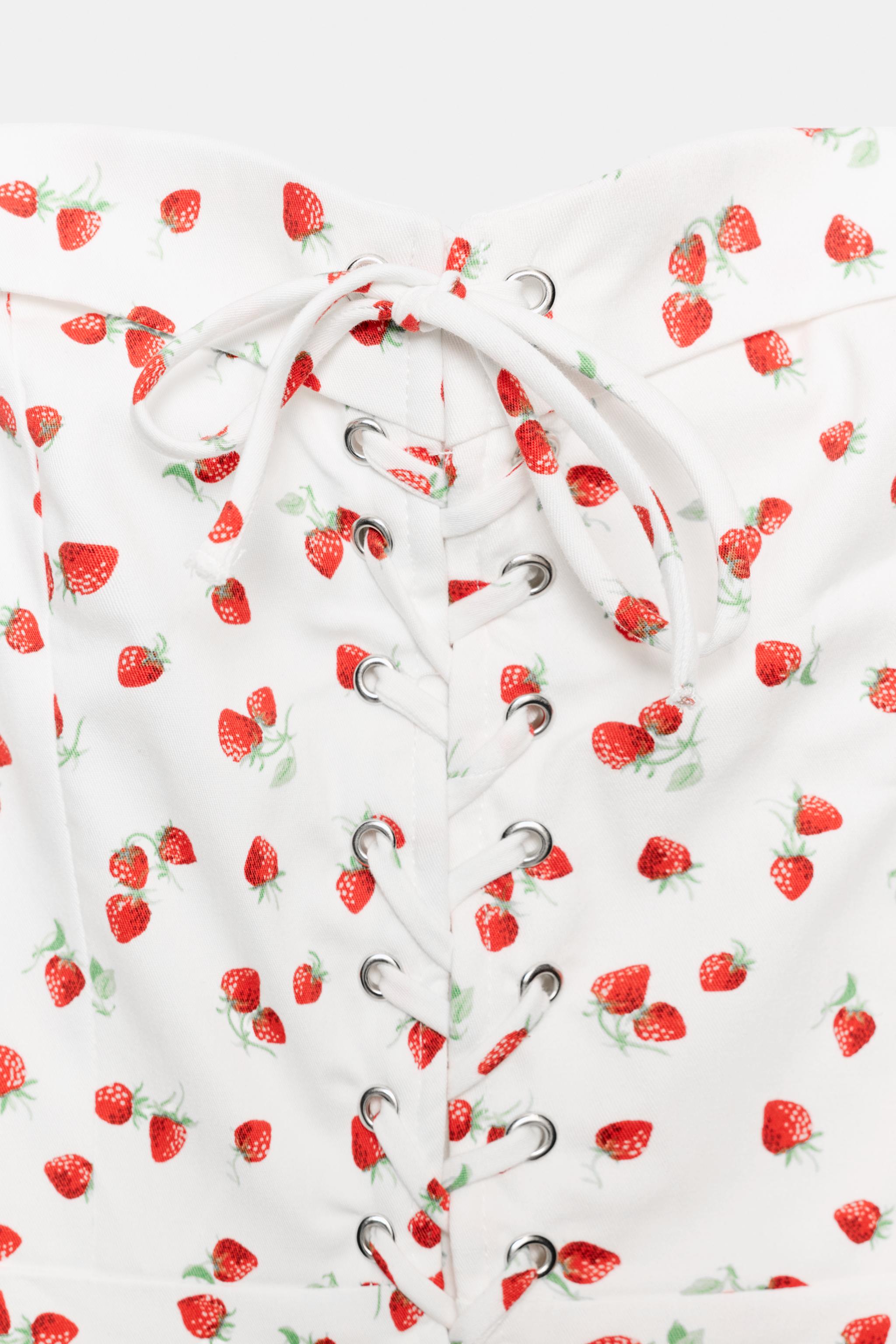 TOP STYLE CORSET À IMPRIMÉ FRAISES